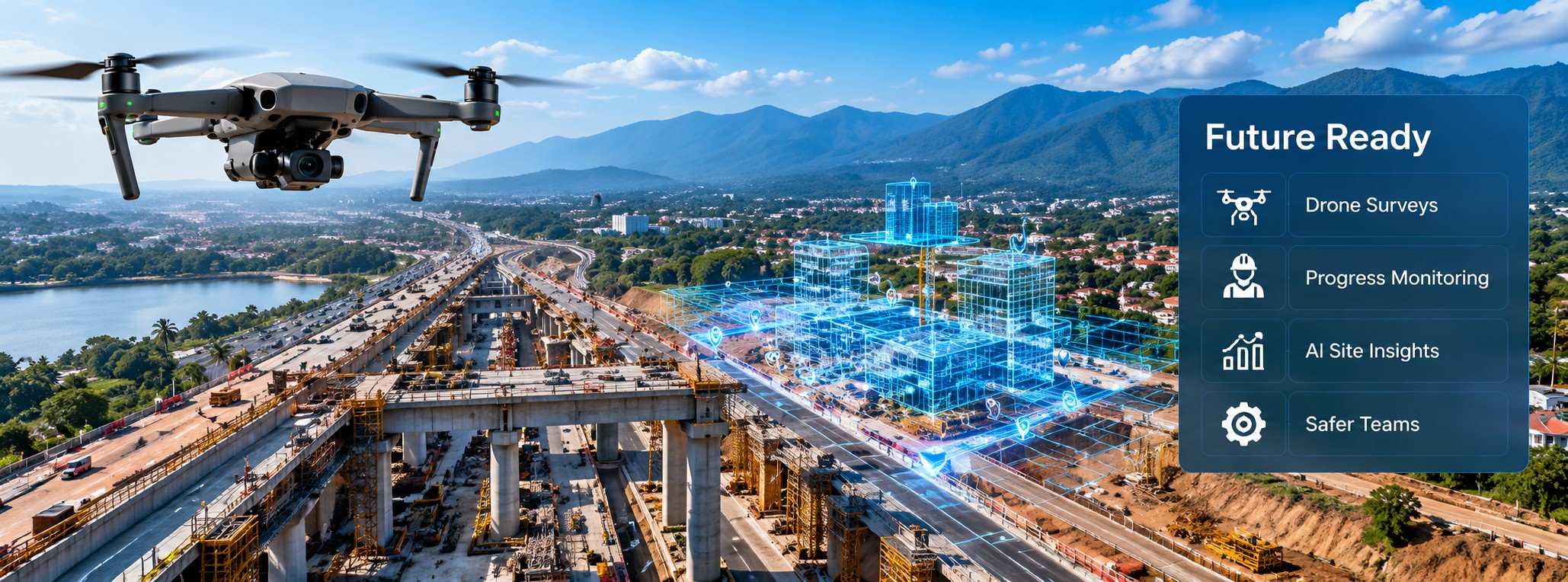 BuildWise future construction intelligence with drone mapping and digital twins